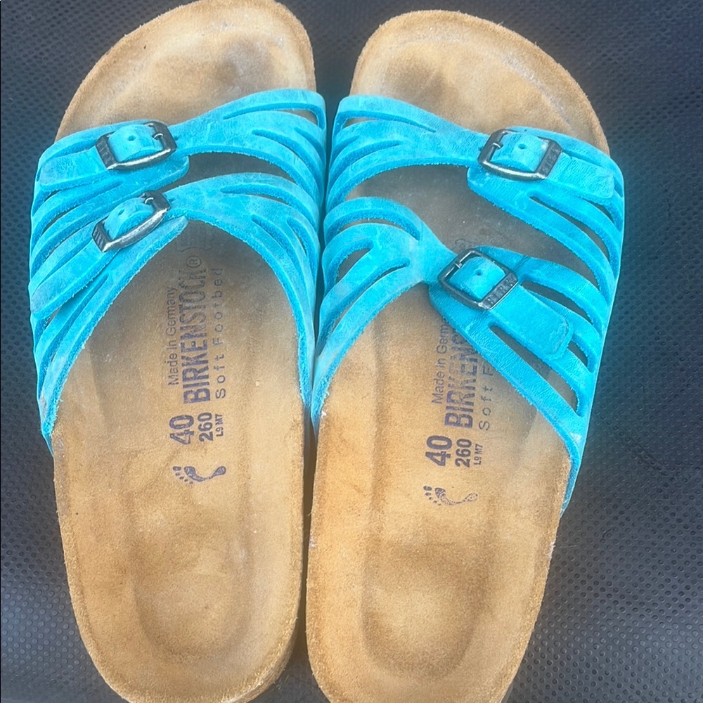 Birkenstock Turquoise Suede Sandals